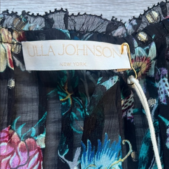 Ulla Johnson Black Floral Ruffle Blouse sizes X-Large new with tag - Picture 2 of 8